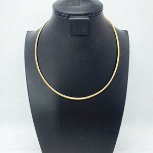 Two-Tone Gold & Silver Reversible Snake Chain Necklace Lobster Clasp 17"L